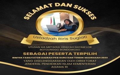 Ibu Riris Sugiati Terpilih sebagai Fasilitator Daerah (FASDA) Guru dan Tenaga Kependidikan Madrasah Tahun 2023